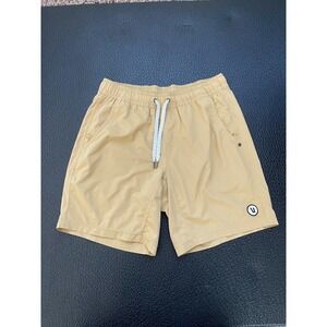 Vuori Kore Athletic Shorts Men's Small Mustard 7.5" Lined Drawstring Performance